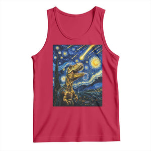 Dinosaur Starry Night Meteor Shower Tank Top Astronomy Lover Gift