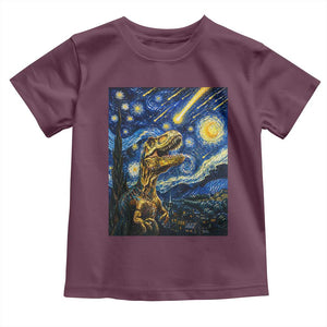 Dinosaur Starry Night Meteor Shower Toddler T Shirt Astronomy Lover Gift