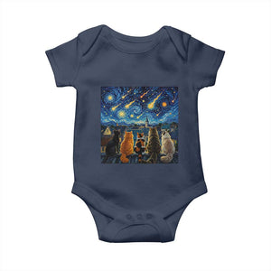 Starry Night Cats Watching Meteors Baby Onesie Astronomy Lover Gift