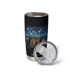 Starry Night Cats Watching Meteors Tumbler Cup Astronomy Lover Gift