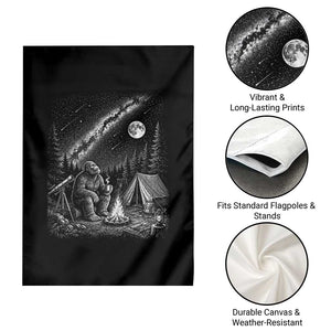 Bigfoot Camping Under Meteor Showers Garden Flag Stargazer Gift