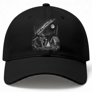 Bigfoot Camping Under Meteor Showers Baseball Cap Stargazer Gift