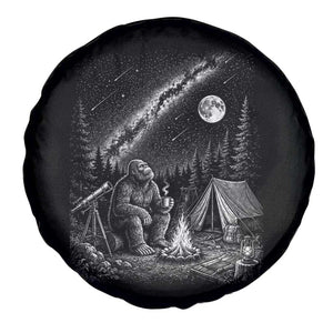 Bigfoot Camping Under Meteor Showers Spare Tire Cover Stargazer Gift