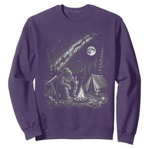 Bigfoot Camping Under Meteor Showers Sweatshirt Stargazer Gift