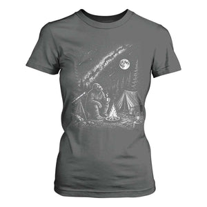 Bigfoot Camping Under Meteor Showers T Shirt For Women Stargazer Gift