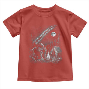 Bigfoot Camping Under Meteor Showers Toddler T Shirt Stargazer Gift