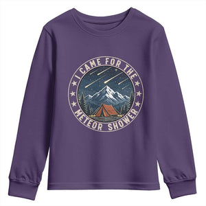 I Came For The Meteor Shower Youth Sweatshirt Funny Astronomy Camping