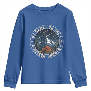 I Came For The Meteor Shower Youth Sweatshirt Funny Astronomy Camping