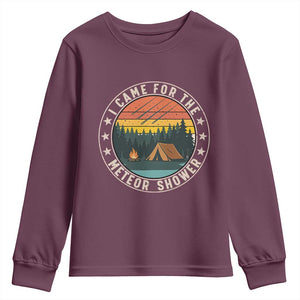 I Came For The Meteor Shower Youth Sweatshirt Stargazer Camping Gift