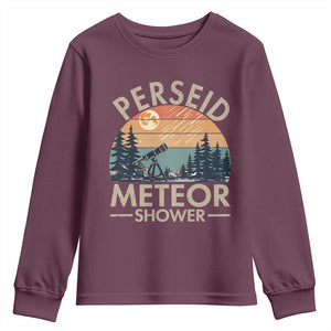 Perseid Meteor Shower Youth Sweatshirt Vintage Astronomy Lover