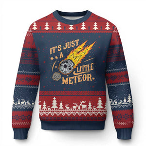 Funny Skull Meteorite Ugly Christmas Sweater Just A Little Meteor