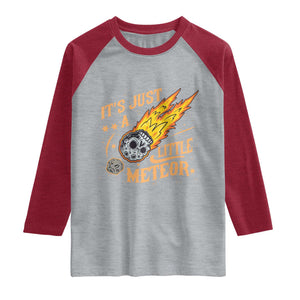 Funny Skull Meteorite Raglan Shirt Just A Little Meteor