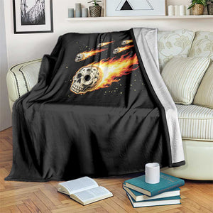 Skull Meteorite Throw Blanket Deep Space Asteroid Meteor Shower