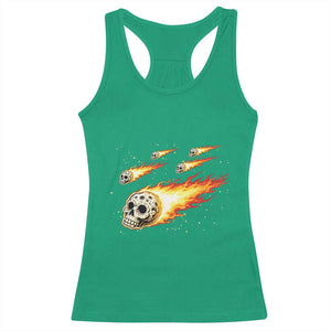 Skull Meteorite Racerback Tank Top Deep Space Asteroid Meteor Shower
