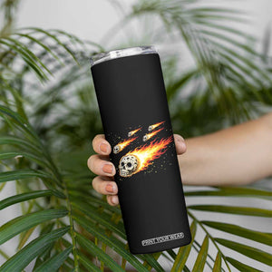 Skull Meteorite Skinny Tumbler Deep Space Asteroid Meteor Shower