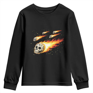 Skull Meteorite Youth Sweatshirt Deep Space Asteroid Meteor Shower