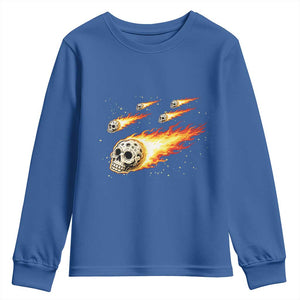 Skull Meteorite Youth Sweatshirt Deep Space Asteroid Meteor Shower