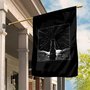 Meteor Shower Science Gift Garden Flag Dog Watching Stars