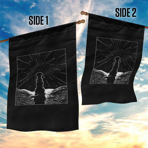 Meteor Shower Science Gift Garden Flag Dog Watching Stars