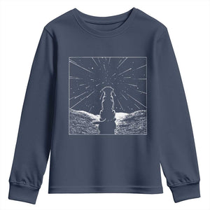 Meteor Shower Science Gift Youth Sweatshirt Dog Watching Stars
