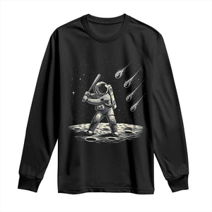 Funny Astronaut Smashing Meteors In Space Long Sleeve Shirt Astronomy Lover Gift