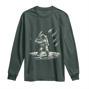 Funny Astronaut Smashing Meteors In Space Long Sleeve Shirt Astronomy Lover Gift