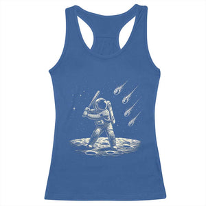 Funny Astronaut Smashing Meteors In Space Racerback Tank Top Astronomy Lover Gift