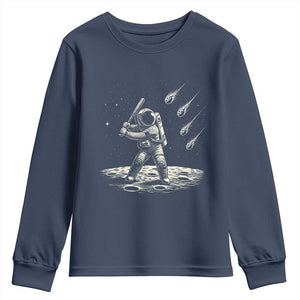 Funny Astronaut Smashing Meteors In Space Youth Sweatshirt Astronomy Lover Gift