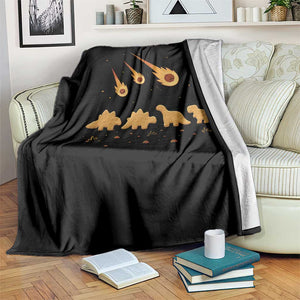 Funny Dino Chicken Nuggets Meteor Shower Throw Blanket Food Lover