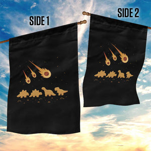 Funny Dino Chicken Nuggets Meteor Shower Garden Flag Food Lover