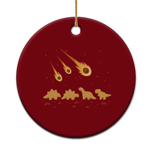 Funny Dino Chicken Nuggets Meteor Shower Ceramic Ornament Food Lover