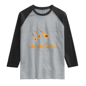 Funny Dino Chicken Nuggets Meteor Shower Raglan Shirt Food Lover