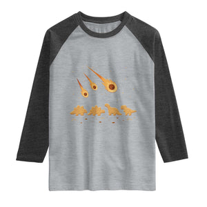 Funny Dino Chicken Nuggets Meteor Shower Raglan Shirt Food Lover