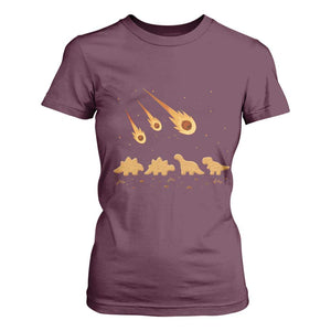 Funny Dino Chicken Nuggets Meteor Shower T Shirt For Women Food Lover