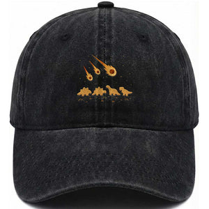 Funny Dino Chicken Nuggets Meteor Shower Washed Cotton Baseball Cap Food Lover