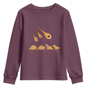 Funny Dino Chicken Nuggets Meteor Shower Youth Sweatshirt Food Lover