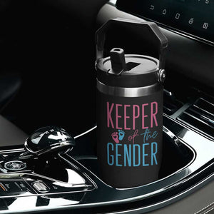 Funny Gender Reveal Party Flip Straw Tumbler Keeper Of The Gender TS12 Print Your Wear