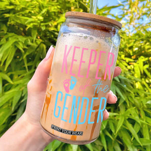 Funny Gender Reveal Party Glass Can Keeper Of The Gender