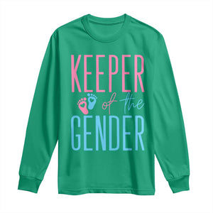 Funny Gender Reveal Party Long Sleeve Shirt Keeper Of The Gender