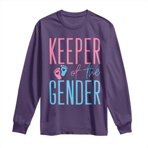 Funny Gender Reveal Party Long Sleeve Shirt Keeper Of The Gender