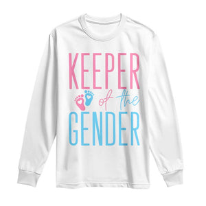 Funny Gender Reveal Party Long Sleeve Shirt Keeper Of The Gender
