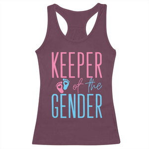 Funny Gender Reveal Party Racerback Tank Top Keeper Of The Gender