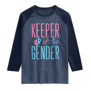 Funny Gender Reveal Party Raglan Shirt Keeper Of The Gender