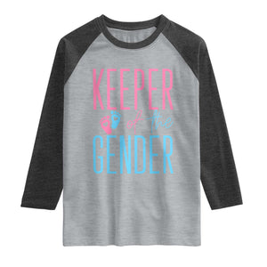 Funny Gender Reveal Party Raglan Shirt Keeper Of The Gender