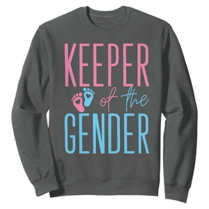 Funny Gender Reveal Party Sweatshirt Keeper Of The Gender TS12 Dark Heather Print Your Wear