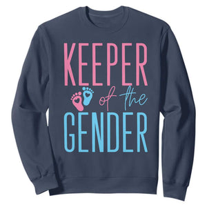 Funny Gender Reveal Party Sweatshirt Keeper Of The Gender TS12 Navy Print Your Wear