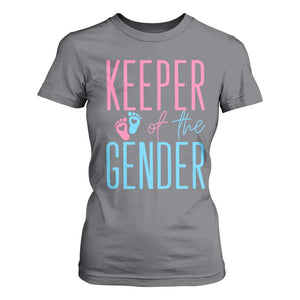 Funny Gender Reveal Party T Shirt For Women Keeper Of The Gender TS12 Charcoal Print Your Wear