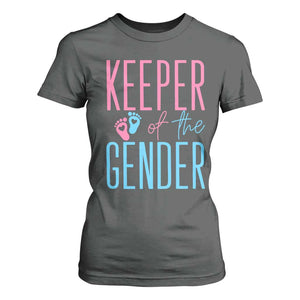 Funny Gender Reveal Party T Shirt For Women Keeper Of The Gender TS12 Dark Heather Print Your Wear