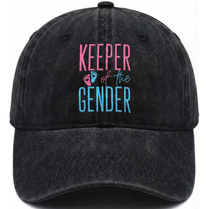 Funny Gender Reveal Party Washed Cotton Baseball Cap Keeper Of The Gender