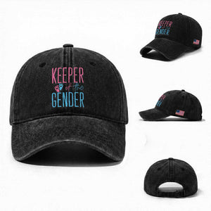 Funny Gender Reveal Party Washed Cotton Baseball Cap Keeper Of The Gender